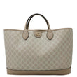 GUCCI Ophidia Dollar Calfskin GG Supreme Canvas Tote Bag Beige 739730