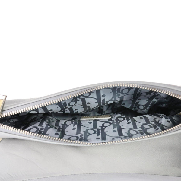 CHRISTIAN DIOR Saddle Nylon Rubber Crossbody Bag Grey