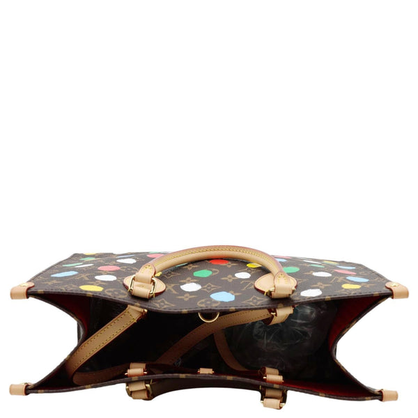 LOUIS VUITTON x Yayoi Kusama Onthego MM Monogram Canvas Shoulder Bag Brown