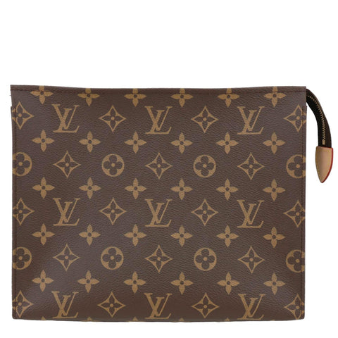 LOUIS VUITTON Toiletry Pouch 26 Monogram Canvas Clutch Brown