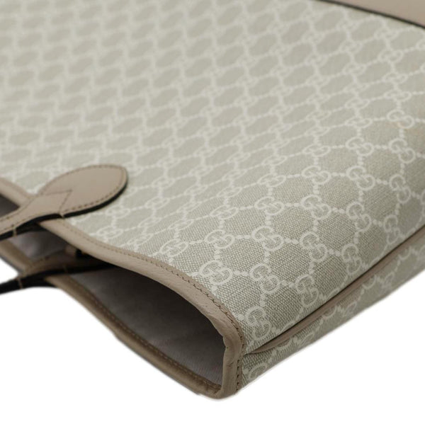 GUCCI Ophidia Dollar Calfskin GG Supreme Canvas Tote Bag Beige 739730