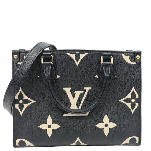 LOUIS VUITTON Onthego PM Monogram Empreinte Shoulder Bag Bicolor