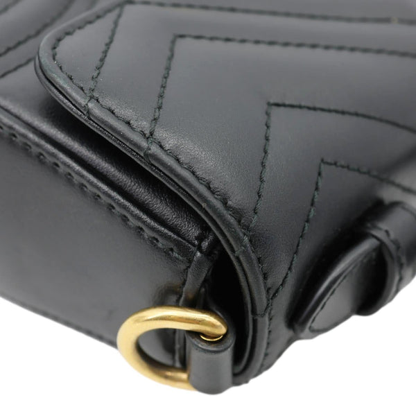 GUCCI GG Marmont Leather Top Handle Crossbody Bag Black 547260