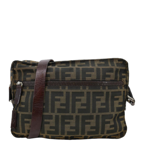 FENDI Zucca FF Canvas Vintage Messenger Bag Brown