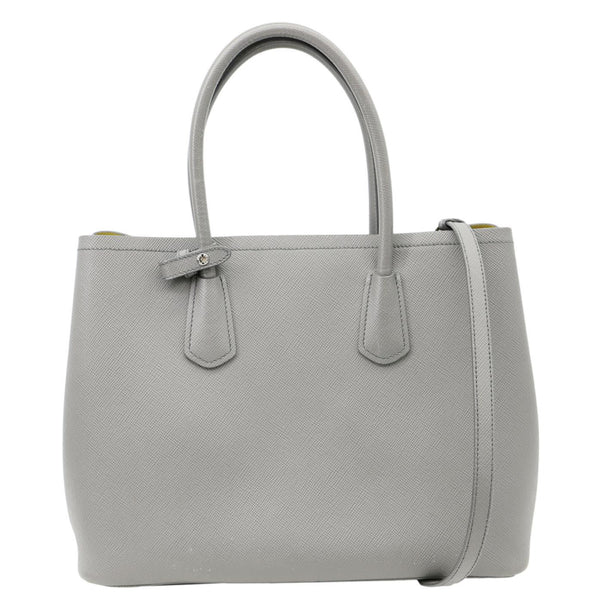 PRADA Double Handle Saffiano Leather Tote Bag Grey