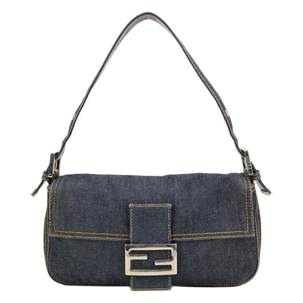 FENDI Denim Baguette Bag Blue