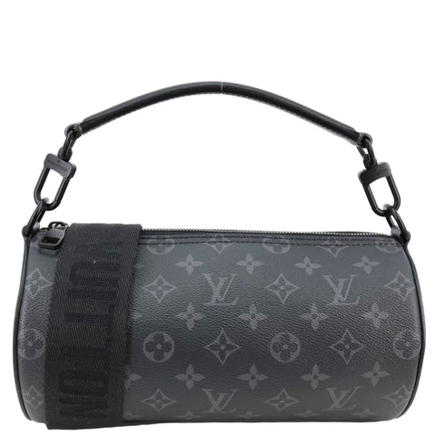 LOUIS VUITTON Polochon PM Soft Monogram Eclipse Canvas Crossbody Bag Black
