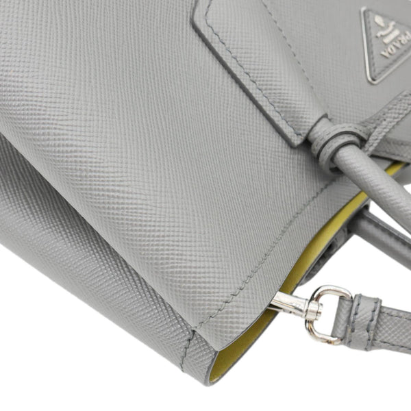 PRADA Double Handle Saffiano Leather Tote Bag Grey