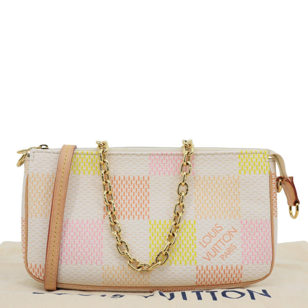 LOUIS VUITTON Pochette Accessoires Damierlicious Coated Canvas Shoulder Bag Pink