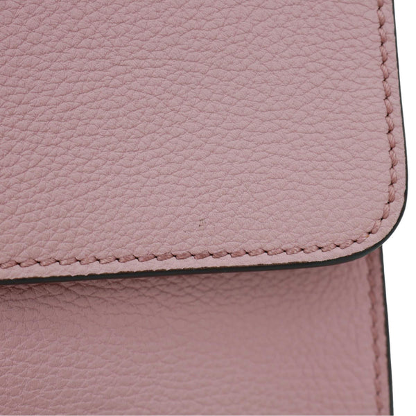 GUCCI Soft Jackie Flap Pebbled Leather Crossbody Bag Pink 364435