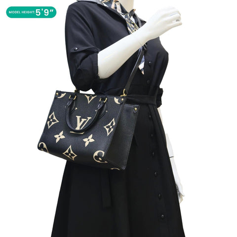 LOUIS VUITTON Onthego PM Monogram Empreinte Shoulder Bag Bicolor