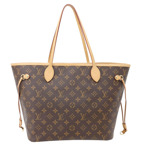 LOUIS VUITTON Neverfull MM Monogram Canvas Tote Bag Brown