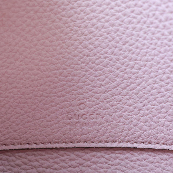 GUCCI Soft Jackie Flap Pebbled Leather Crossbody Bag Pink 364435