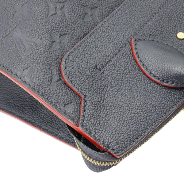 LOUIS VUITTON Pont Neuf MM Empreinte Leather Satchel Bag Marine Rouge