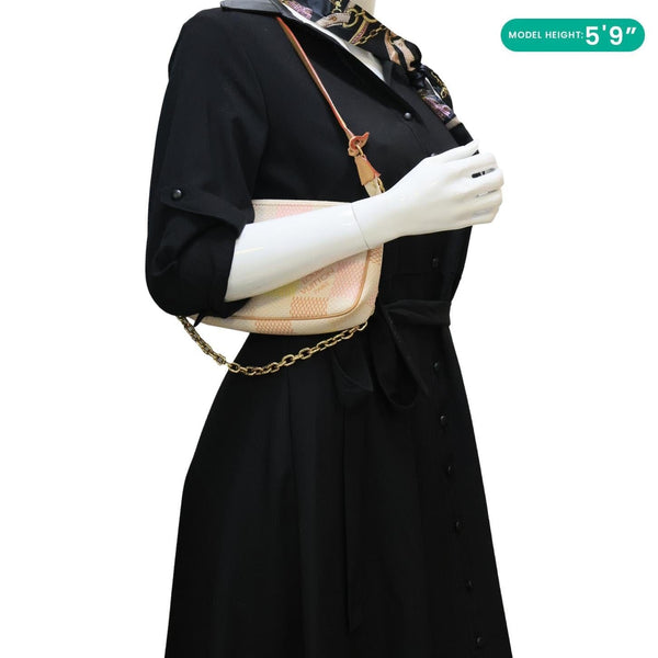 LOUIS VUITTON Pochette Accessoires Damierlicious Coated Canvas Shoulder Bag Pink