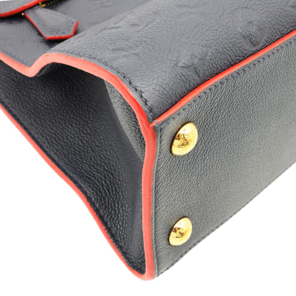 LOUIS VUITTON Pont Neuf MM Empreinte Leather Satchel Bag Marine Rouge