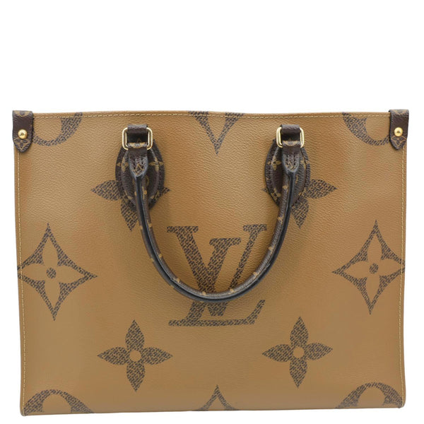 LOUIS VUITTON Onthego MM Giant Monogram Reverse Canvas Tote Bag Brown