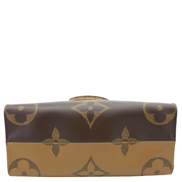 LOUIS VUITTON Onthego MM Giant Monogram Reverse Canvas Tote Bag Brown