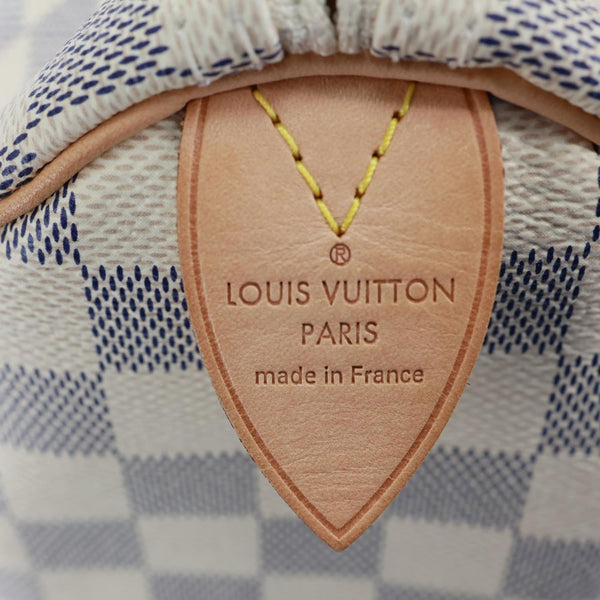 LOUIS VUITTON Speedy 35 Damier Azur Satchel Bag White