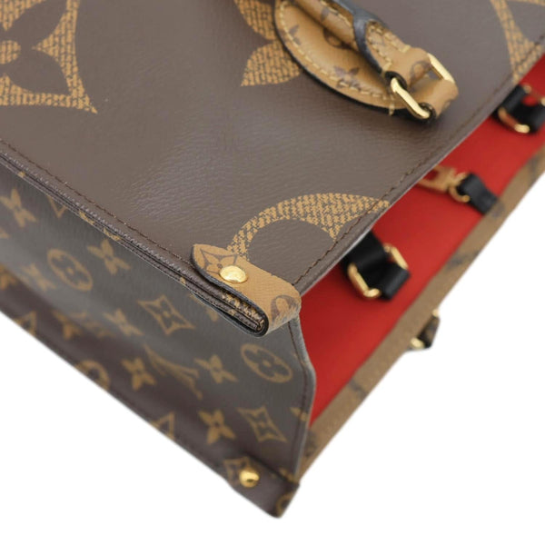 LOUIS VUITTON Onthego MM Giant Monogram Reverse Canvas Tote Bag Brown