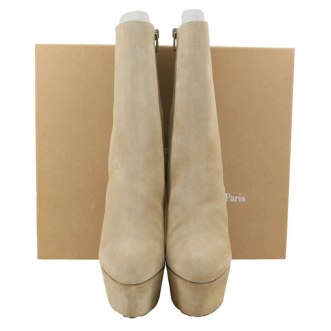 CHRISTIAN LOUBOUTIN Suede Boots Beige Size 39
