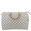 LOUIS VUITTON Speedy 35 Damier Azur Satchel Bag White