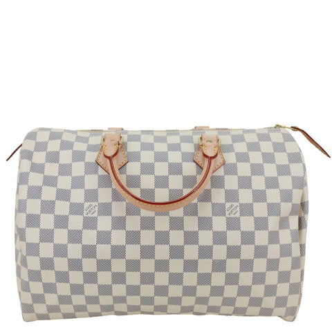LOUIS VUITTON Speedy 35 Damier Azur Satchel Bag White