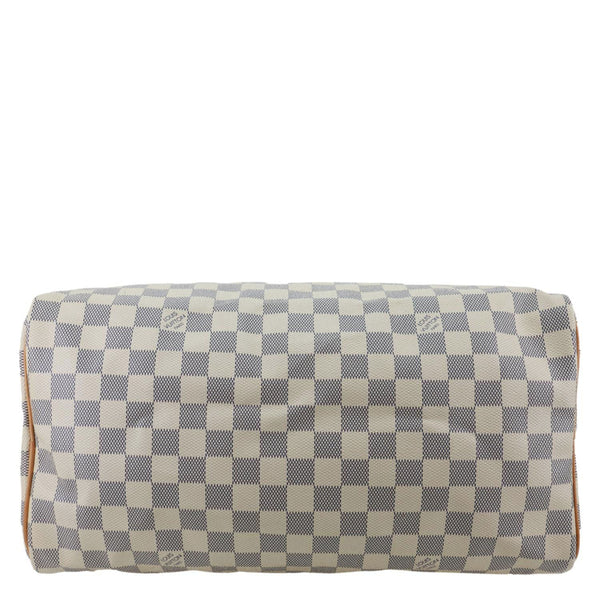 LOUIS VUITTON Speedy 35 Damier Azur Satchel Bag White