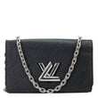 LOUIS VUITTON Twist Epi Leather Chain Wallet Shoulder Bag Black