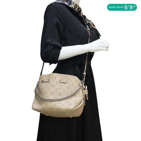 LOUIS VUITTON Bella Mahina Calf Leather Crossbody Bag Beige