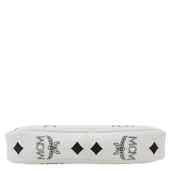 MCM Monogram Visetos Canvas Pouch White