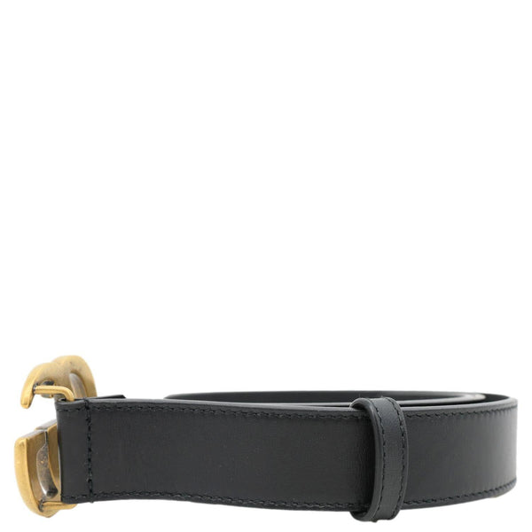 GUCCI GG Buckle Marmont Thin Leather Belt Size 90.36 Black 414516