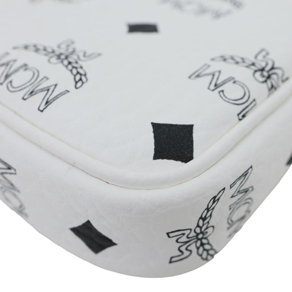 MCM Monogram Visetos Canvas Pouch White