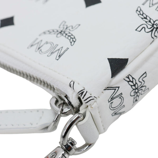 MCM Monogram Visetos Canvas Pouch White