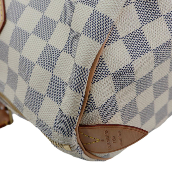 LOUIS VUITTON Speedy 35 Damier Azur Satchel Bag White