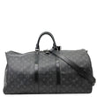 LOUIS VUITTON Keepall 55 Bandouliere Monogram Eclipse Travel Bag Black