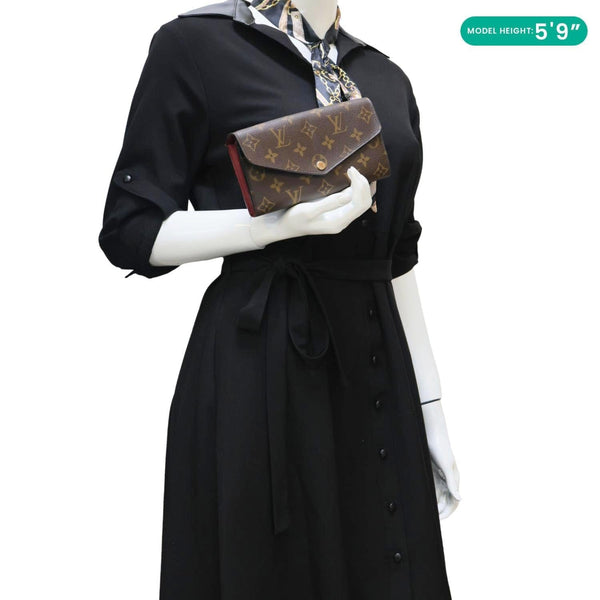 LOUIS VUITTON Sarah Monogram Canvas Wallet Red