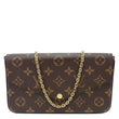 LOUIS VUITTON Felicie Pochette Monogram Canvas Crossbody Bag Brown