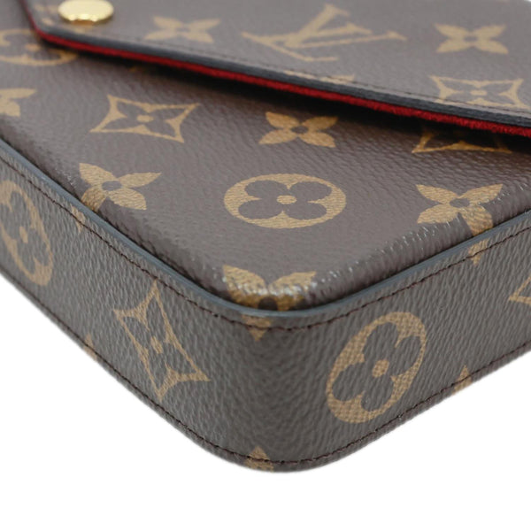 LOUIS VUITTON Felicie Pochette Monogram Canvas Crossbody Bag Brown