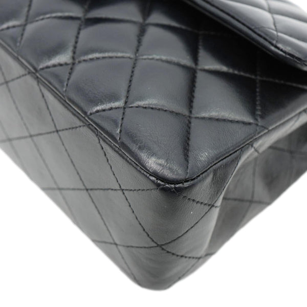 CHANEL Classic Double Flap Leather Shoulder Bag Black 18456520
