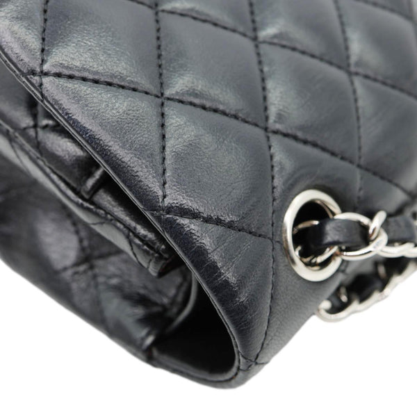 CHANEL Classic Double Flap Leather Shoulder Bag Black 18456520