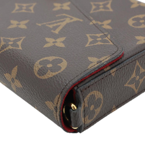 LOUIS VUITTON Felicie Pochette Monogram Canvas Crossbody Bag Brown