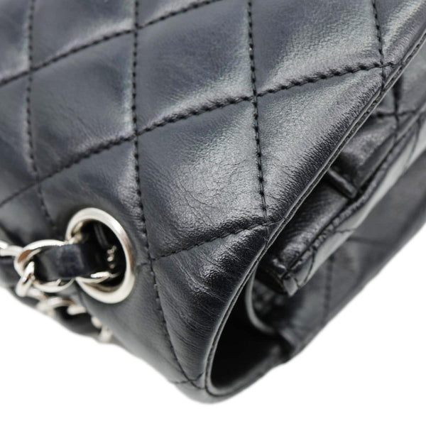 CHANEL Classic Double Flap Leather Shoulder Bag Black 18456520