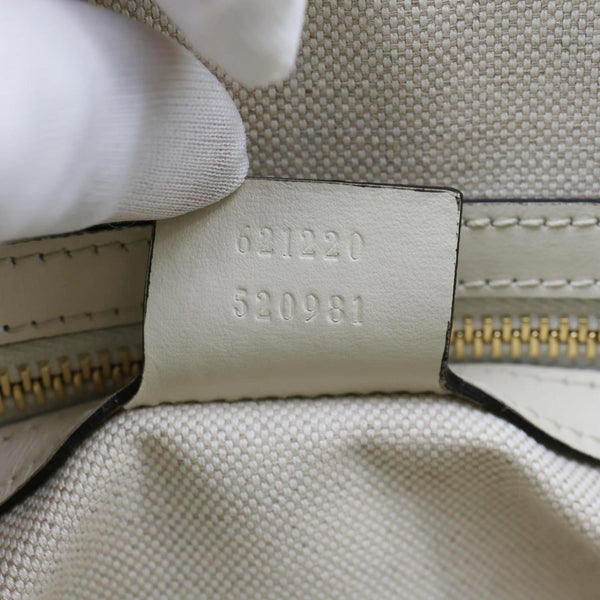 GUCCI Horsebit 1955 Small Leather Top Handle Bag White 621220