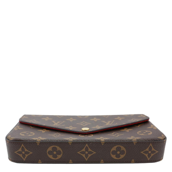 LOUIS VUITTON Felicie Pochette Monogram Canvas Crossbody Bag Brown