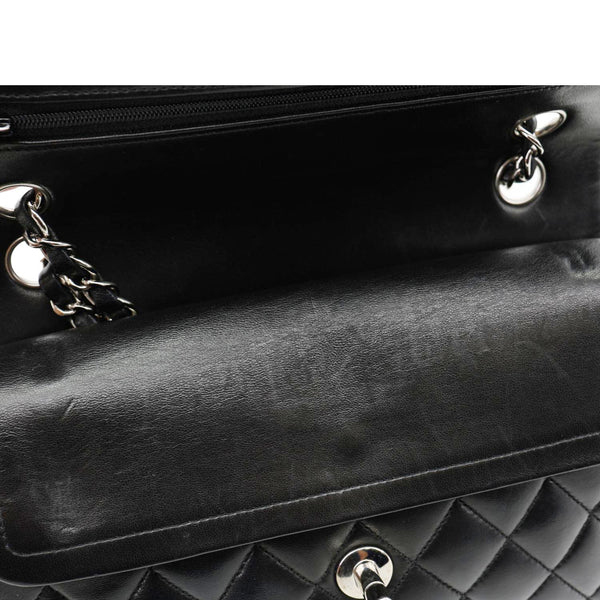 CHANEL Classic Double Flap Leather Shoulder Bag Black 18456520