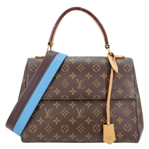 LOUIS VUITTON Cluny MM Monogram Canvas Crossbody Bag Brown