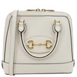 GUCCI Horsebit 1955 Small Leather Top Handle Bag White 621220