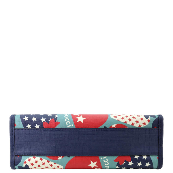 GUCCI Children's Strawberry Star Canvas Tote Bag Blue 605614