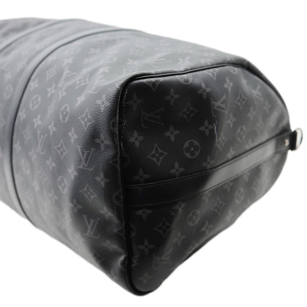 LOUIS VUITTON Keepall 55 Bandouliere Monogram Eclipse Travel Bag Black